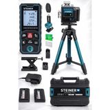 Profesyonel 12 Köşe Yeşil Çizgi Lazer Otomatik Hizalama Çantalı + 50MT Lazer Metre + Tripod - Genel