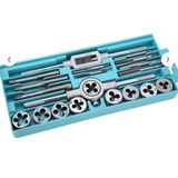 Profesyonel 20 Parça Metrik Kılavuz & Pafta Seti – Metal Diş Açma ve Onarım Takımı – M3-M12 Arası Diş Ölçüleri – Taşıma Kutulu Thread Cutting Kit
