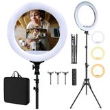 Profesyonel 21 İnç 65W Ring Light Çekim Işığı, 560 LED Ayarlanabilir Parlaklık Kumandalı Makyaj Kuaför Video Fotoğraf Aydınlatma, Döküm Ayaklı Tripod Stand ve Taşıma Çantalı Işık Seti