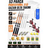 Profesyonel 3 Lü Sazan Olta Takımı - 3.60mt- Kırılmaz Kamış Metal Kafa Makine