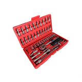 Profesyonel 46 Parça 1/4″ Lokma & Cırcırlı Anahtar Takımı – Krom-Vanadyum Çelikten Dayanıklı Soket Seti – Geniş Uç Çeşitleri + Aksesuarlar – Taşıma Çantalı