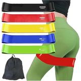 Profesyonel 5'li Latex Aerobik Band 5 Farklı Direnç Bandı Özel Çantalı Squat Çalışma Lastiği - Çok Renkli