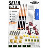 Profesyonel 5’Li Sazan Olta Takımı - 3.30Mt- Kırılmaz Kamış Metal Kafa Makine