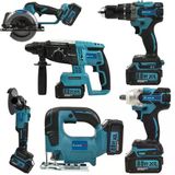 Profesyonel Akülü 6Lı Set Makina 88Vf 5Ah 125Mm Avuç Taşlama, Sds Plus Kırıcı Delici Hilti, Somun Sıkma Sökme, Vidalama Matkap, Daire Tester