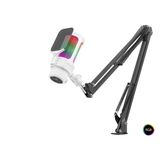 Profesyonel Ayarlanabilir Masa Kolu Askılı Rgb Mikrofon 192 Khz / 24Bit Type-C - Beyaz M835w