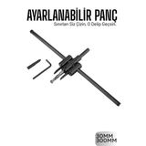 Profesyonel Ayarlı Daire Panç Seti (30-300Mm) - Tungsten Çelik Uçlu Hassas Delme Seti