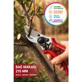 Profesyonel Bağ Makası 215 mm Paslanmaz Çelik Budama Makası Ergonomik Dal Kesme Makası