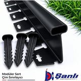 Profesyonel Bahçe Ekipmanları Siyah Strong Düz Çim Ayırıcı 25 mt (10X2,5MT)SINIRLAYICI Ayıracı Taş Toprak Bariyeri - 10 x 2,5 m - Siyah - Yeşil