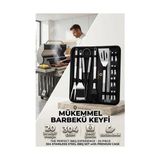 Profesyonel Barbekü Seti 20 Parça Çantalı Paslanmaz Çelik Mangal Maşa Spatula Fırça Şiş 72 - Çok Renkli