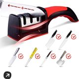 Profesyonel Bileyici Çeyizlik Bıçak Bileme Aleti Ergonomik Saplı 3 Açılı Bıçak Satır Bileyi