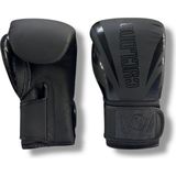 Profesyonel Boks Eldiveni Hakiki Deri Mat - Siyah - 14 oz