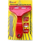 Profesyonel Cam Kazıma Bıçağı, SK5 Çelik Keskin Uç, ABS Ergonomik Sap, 100x18 mm, 2 Yedek Bıçaklı Cam ve Yüzey Temizleme Aparatı