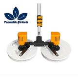 Profesyonel Çift Başlıklı Güneş Paneli Temizleme Fırçası - Su Püskürtmeli, 7.5 Metre Teleskopik Uzatma Direkli, Çizilmez Fiber Başlıklı Solar Temizlik Makinesi (6 kg, Hafif Tasarım)