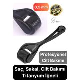 Profesyonel Cilt Bakımı Derma Roller Titanyum Iğneli Saç Derisi Sakal Uzatma Büyütme Bıyık Çıkartma