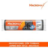Profesyonel Çöp Torbası Jumbo Boy (80x110 cm) 10 Adet, Ultra Dayanıklı Kalın Siyah Endüstriyel Poşet - 80 x 110 cm