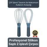 Profesyonel Dayanıklı Yapışmaz Çeyiz Mutfak Yumurta Kek Düz Balon Silikon Saplı 2 işlevli Çırpıcı