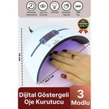 Profesyonel Dijital Göstergeli Otomatik 36W 12 Adet Uv LED Işıklı 3 Modlu Tırnak Jel Oje Kurutucu