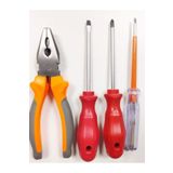 Profesyonel El Aletleri Seti, 180mm Pense, Yıldız ve Düz Tornavida, Kontrol Kalemi, 4 Parça