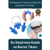 Profesyonel Elastik Silikon Kutulu Yüzme Dalış Uyku için Su Geçirmez Kulak ve Burun Klipsi Tıkacı