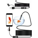 Profesyonel Endoskop Yılan Kamera Arama Motor Içi Su Geçirmez Aralara Girebilen Tesisat Kamerası (10 Metre) 3iN 1 USB-TYPC E - MICRO USB