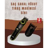 Profesyonel Erkek Saç Sakal Şekillendirme ve Vücut Bakım Seti Şarjlı Tıraş Makinesi