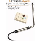 Profesyonel Frekans Üreteçli Alan Tarama Cihazı Altın Arama Dedektör-4 Kademeli(Boşluk – Mineral – Gümüş – Altın) - Tek Anten, Frekans / Kademe:Boşluk, Mineral, Gümüş, Altın