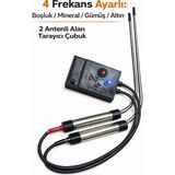 Profesyonel Frekans Üreteçli Alan Tarama Çubuğu Altın Arama Dedektör-4 Kademeli(Boşluk – Mineral – Gümüş – Altın) - MURAYTEKNO-AT2