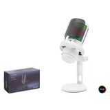 Profesyonel Gaming Rgb Mikrofon 192 Khz / 24 Bit Type-C - Beyaz Me6pw