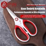 Profesyonel Geniş Saplı Terzi Makası 8 İnç - PIN-D8 - Kırmızı - Beyaz