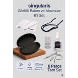 Profesyonel Gözlük Bakım Ve Aksesuar 6'lı Tam Set - Temizleme Spreyi + Bez + İp + Kılıf + Plaket + Tornavida