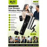 Profesyonel Kablosuz Yaka Mikrofonu Çiftli Vlog Canlı Yayın Röportaj Mikrofonu BWC-10