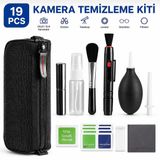Profesyonel Kamera Lens Temizlik Seti 19 Parça | DSLR SLR Aynasız Kamera, Dürbün, Teleskop ve Optik Lens Temizleme Kiti | Hava Üfleme Pompası, Lens Kalemi, Mikrofiber Bez