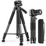 Profesyonel Kamera Tripodu, 175 Cm Tripod Uzunluğu, 360 Derece Manevra, Metal ve Dayanıklı Gövde, Taşıma Çantalı, Kamera ve Telefon İle Uyumlu, Ev Ofis İş Yeri Kullanımına Uygun Kamera Tripodu
