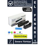 Profesyonel Kamp Avcı Güvenlik Okul Deprem Balıkçı 2000 Lümen Güçlü Işık 4 Renk+Sellektör El Feneri