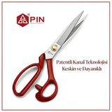 Profesyonel Kırmızı Terzi Makası 12 İnç - Yüksek Kaliteli Dikiş ve Kumaş Kesim Makası