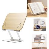 Profesyonel Kitap Okuma Tutucu Ders Çalışma Sunum Standı Kaliteli Karbon Çelik ve Ahşap Malzeme 360 Derece Döner Yüksekliği ve Açısı Ayarlanabilir Tablet Tutucu Kullanım TM13 Açık Kahve - standart