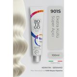 Profesyonel Krem Saç Boyası - 901 S Ekstra Küllü Süper Açıcı 100 ml - Plex, Keratin, Seramid - 901S Ultra Küllü