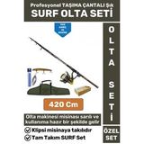 Profesyonel Kullanıma Hazır Şık Taşıma Çantası Hediyeli Balıkçı Hobi Tam Takım Surf Olta Seti 420 cm