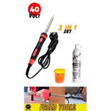 Profesyonel Lehim Makinesi Kalem Havya Lehim Teli Pastası 3ın1 set 40 Volt