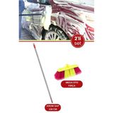 Profesyonel Mega Oto Fırçası Ve Krom Sap Seti, Otomobil Minibüs Otobüs Yıkama Fırça + Krom Sap 130Cm