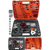 Profesyonel Mekanik Krom Çelik Premium Kalite 121 Parça Lokma Takımı 1/2-1/4-3/8 Full Set