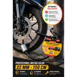 Profesyonel Motor Kilidi 150Cm 22Mm Çelik Halat Kilit Su Geçirmez Güvenlik Kilidi