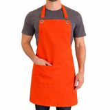 Profesyonel Mutfak Önlüğü,Cepli Ayarlanabilir Askılı belden bağlamalı/Unisex/Kadın/Erkek/Aşçı/Barista/Garson/Restoran/Cafe ve Ev Kullanımı için ideal -Su itici Dayanıklı Kumaş,70x80 cm (Turuncu)