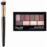 Profesyonel Oval Yapılı Kapatıcı Fırçası 136 + 10'lu Palet Far - 2059 Meet Whıt Me Eyeshadow Autumn