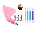 Profesyonel Pasta Süsleme Seti,18 Parça, Renkli Dekorasyon Marzipan Set Kalemi, Krema Sıkma Torbası, Spatula, Hamur Şekillendirici,Pasta Süsleme Araçları Trapez Spatula Pasta Aksesuarı Pasta Kiti