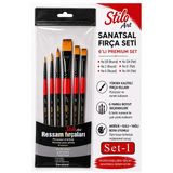 Profesyonel Resim Fırça Seti 6 Lı Kedi Dili 1 Paket Stilo Set 1 Sentetik Kaliteli Ressam Fırça Seti Akrilik Sulu Guaj
