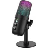 Profesyonel Rgb Oyuncu Stüdyo Mikrofonu, 24Bit 48Khz Yüksek Ses Kaliteli Usb Kablolu Rgb Işıklı Masaüstü Bilgisayar Uyumlu Vlogger Yayıncı Po