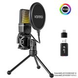Profesyonel RGB Yayın,Stüdyo,Oyun Kablosuz Kondenser Mikrofon,ANC Gürültü Azaltma, 18 Saat Pil, Tripod ve Pop Filtre Dahil