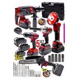 Profesyonel Şarjlı Darbeli 5'li Set 2-26 Hilti 125mm Taşlama 13mm Matkap 650nm Somun Sökme Dal Budam