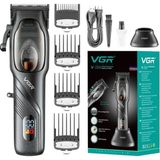 Profesyonel Şarjlı Saç Kesme Makinesi V-269 - LED Ekran, 9000 Rpm Motor, Dlc Kaplı Bıçaklar - Siyah